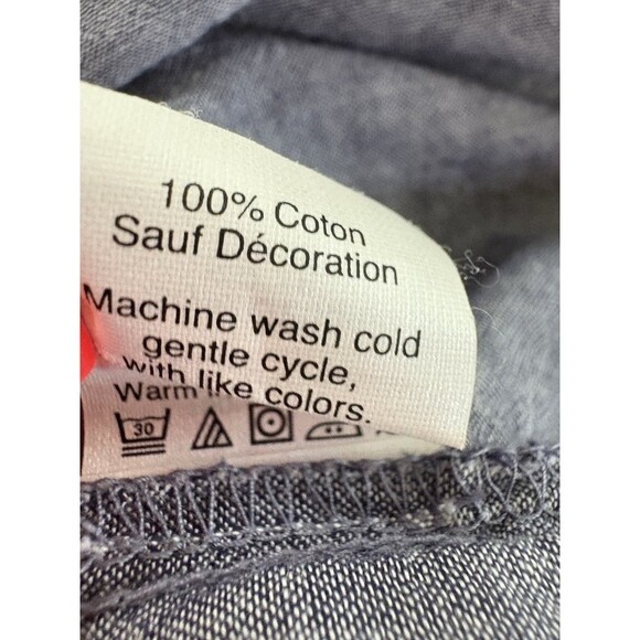 J. Crew Women’s XS Gray w/White Embroidery 100% Cotton Blouse Long Sleeve Tunic - Picture 5 of 7